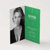 Minimalistisch Luxus-Makeup-Künstler Grün geklappt Visitenkarten (Innenseite)