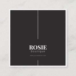 Minimalistisch Luxus Online-Boutique Schwarz/Weiß Quadratische Visitenkarte