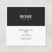 Minimalistisch Luxus Online-Boutique Schwarz/Weiß Quadratische Visitenkarte (Rückseite)