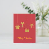 Minimalistisch Luxus Weihnachtskarte Feiertagspostkarte (Stehend Vorderseite)