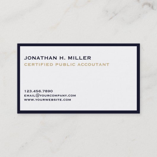 Minimalistisch Luxusbuchhalter Visitenkarte (Vorderseite)