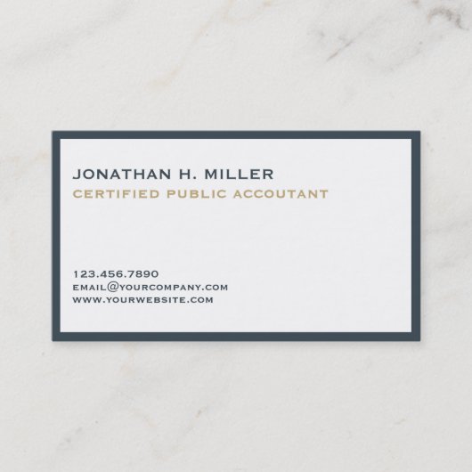 Minimalistisch Luxusbuchhalter Visitenkarte (Vorderseite)