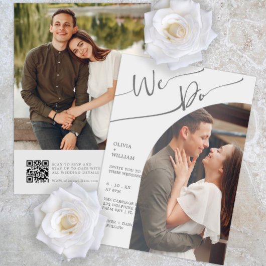 Minimalistisch machen wir Foto Hochzeit Einladung