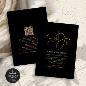 Minimalistisch machen wir Gold Script QR Code Wedd Einladung