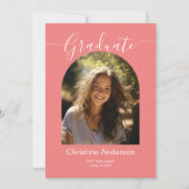 Minimalistisch machte sie das Foto der Graduierten Einladung (Vorderseite)