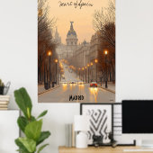 Minimalistisch Madrid Skyline Poster - Spanische K (Heimbüro)