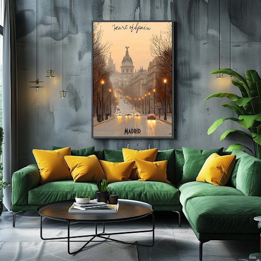 Minimalistisch Madrid Skyline Poster - Spanische K