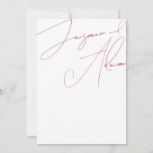 Minimalistisch Magenta Pink Script Typografy Weddi Einladung (Rückseite)