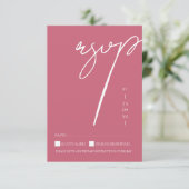 Minimalistisch Magenta Pink Script Typografy Weddi RSVP Karte (Stehend Vorderseite)