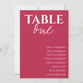 Minimalistisch Magenta Wedding Guest Table (Vorderseite)