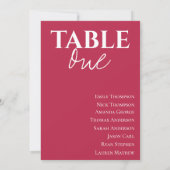 Minimalistisch Magenta Wedding Guest Table (Rückseite)