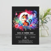 Minimalistisch Magic Tiger Birthday Einladung (Stehend Vorderseite)