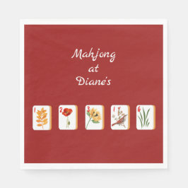 Minimalistisch Mahjong Blume Tiles Paper Napkin Serviette