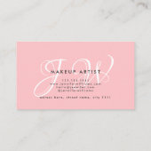 Minimalistisch Makeup Artist Elegantes Foto Rosa Visitenkarte (Rückseite)