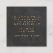 Minimalistisch Makeup Artist Gold Script Black Quadratische Visitenkarte (Rückseite)