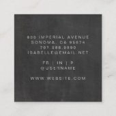 Minimalistisch Makeup Artist Grau Script Chalkboar Quadratische Visitenkarte (Rückseite)