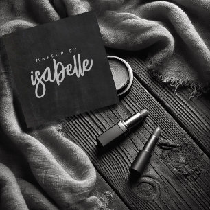 Minimalistisch Makeup Artist Grau Script Chalkboar Quadratische Visitenkarte