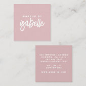 Minimalistisch Makeup Artist Script Dusty Pink Quadratische Visitenkarte (Vorne/Hinten)