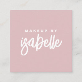 Minimalistisch Makeup Artist Script Dusty Pink Quadratische Visitenkarte