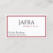 Minimalistisch Makeup Independent Rep Jafra Visitenkarte (Vorderseite)