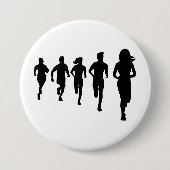 Minimalistisch Marathon Runner Silhouetten Button (Vorderseite)