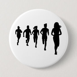 Minimalistisch Marathon Runner Silhouetten Button