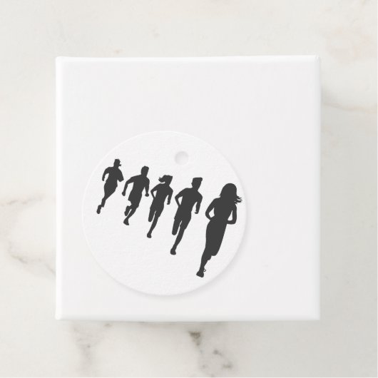 Minimalistisch Marathon Runner Silhouetten Geschenkanhänger (Beispiel)