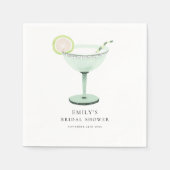 Minimalistisch Margarita Cocktail Name Brautparty Serviette (Vorderseite)
