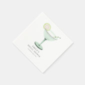 Minimalistisch Margarita Cocktail Name Brautparty Serviette (Ecke)