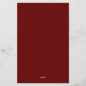 Minimalistisch Maroon Red Two Border Monogram Briefpapier (Rückseite)