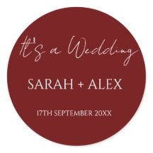 Minimalistisch Maroon Wedding Cocktail Napkins