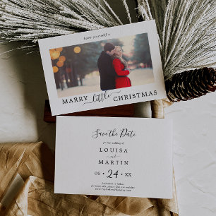 Minimalistisch Marry Little Christmas Save the Dat Feiertagskarte