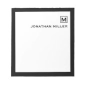 Minimalistisch Maskuline Initial und Name Notizblock (Vorderseite)