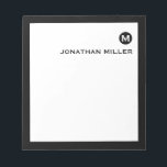 Minimalistisch Maskuline Initial und Name Notizblock<br><div class="desc">Dieses elegante,  einfache Notizblock verfügt über klassische Blocktypografie für Ihren Anfangs- und Namenstext oder Ihren gewünschten Text.</div>
