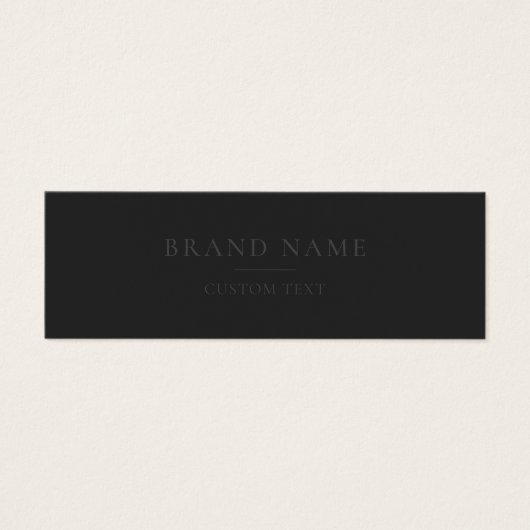 Minimalistisch Matt Black Custom Business Label (Vorderseite)