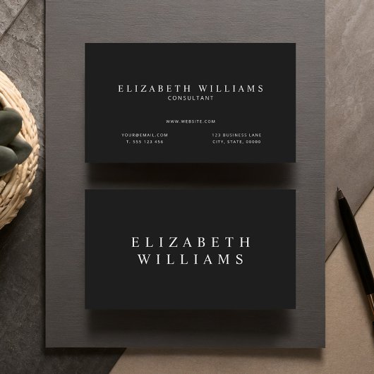 Minimalistisch Matte Black Beruflich Visitenkarte