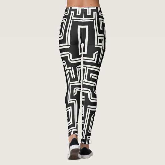 Minimalistisch Maze Monochrome Leggings (Rückseite)
