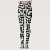 Minimalistisch Maze Monochrome Leggings (Vorderseite)