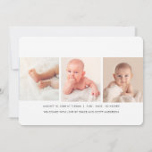 Minimalistisch Meet Baby Fotos Geburtserklärung Einladung (Rückseite)
