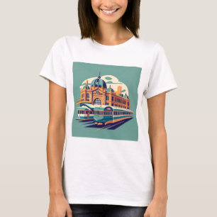 Minimalistisch Melbourne Australien Malerei Souven T-Shirt