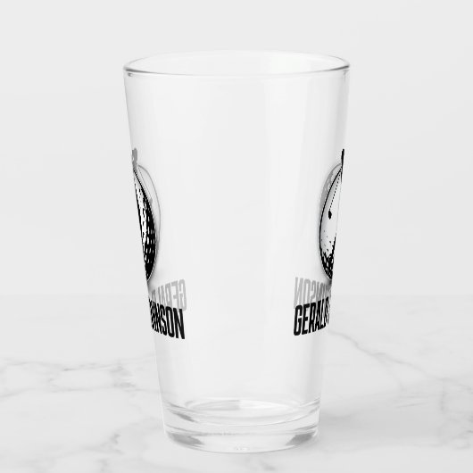 Minimalistisch Men Golf Monogram Design Glas (Links)