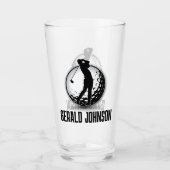 Minimalistisch Men Golf Monogram Design Glas (Vorderseite)