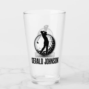 Minimalistisch Men Golf Monogram Design Glas