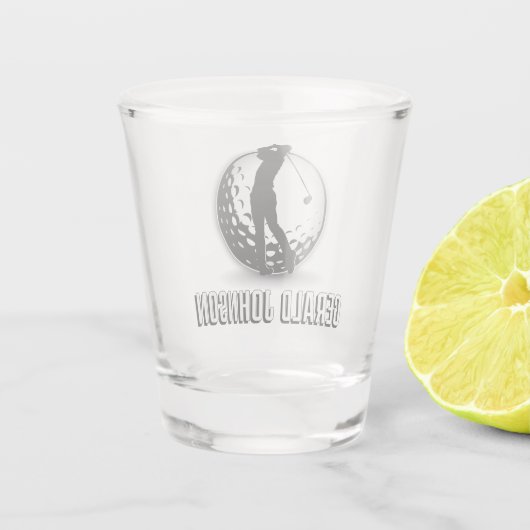 Minimalistisch Men Golf Monogram Design Schnapsglas (Rückseite)