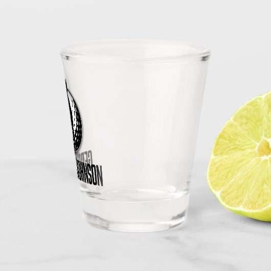 Minimalistisch Men Golf Monogram Design Schnapsglas (Rechts)