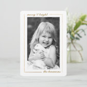 Minimalistisch Merge Gold Gerahmtes Foto Weihnacht Einladung (Stehend Vorderseite)