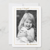 Minimalistisch Merge Gold Gerahmtes Foto Weihnacht Einladung (Vorderseite)