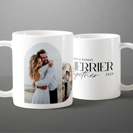 Minimalistisch Merrier Together Wedding Christmas Kaffeetasse