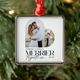Minimalistisch Merrier Together Wedding Christmas Ornament Aus Metall