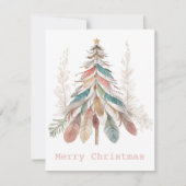 Minimalistisch Merry Christmas Boho Tree|One Foto Mitteilungskarte (Vorderseite)